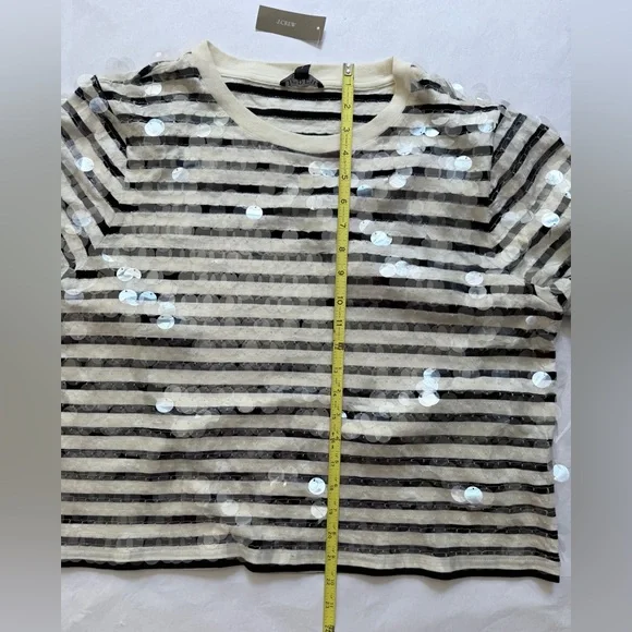 NWT XL JCrew Broken-in jersey striped T-shirt with sequins J.crew - Picture 10 of 10